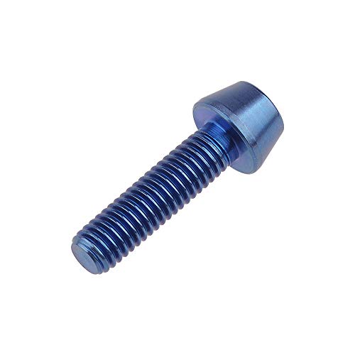 Image of Titanium Ti Bolt M5x9 16 18 20 25 30 35 40 45 50 55 60mm Tapered Head Screws Pack of 4 (M5x18mm, Blue)