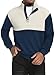 TUREFACE Mens Casual Sweatshirt for Work Leisure Long Sleeve Quarter Button Pullover Tops 2025 Vintage Fashion Winter Clothes White Haze Blue Large