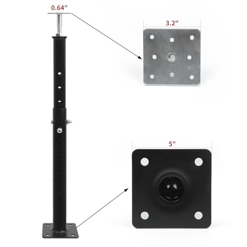 Image of 4-Pack House Floor Jacks, 19-35 Inch Adjustable Steel Posts, Black