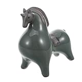 Entretien simple : facile à nettoyer, cette statue de cheval en céramique ne nécessite aucun entretien particulier, garantissant qu'elle reste en excellent état, ornement de cheval en céramique, figurine de cheval