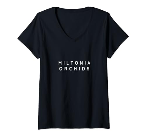 Womens Miltonia Orchids Flower. Miltonia Orchid Flowers Modern Font V-Neck