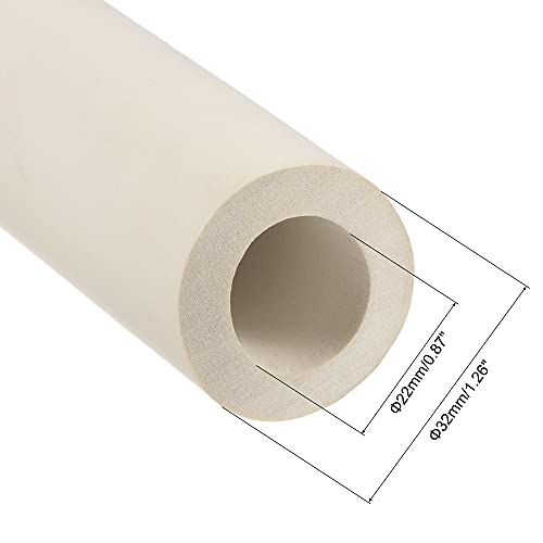 Image of uxcell Foam Tubing for Handle Grip Support, 22mm ID 32mm OD 1m Length White