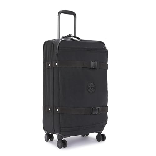 Kipling Spontaneous Softside Spinner Wheel Luggage, Integrated TSA Accepted Lock, Black Noir, Checked-Medium 26,KI69184