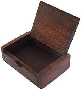 Vintage Small Teak Wood Box with Elephants 100% Quality Handmade, Size 2.2" x 3.2" x 1"