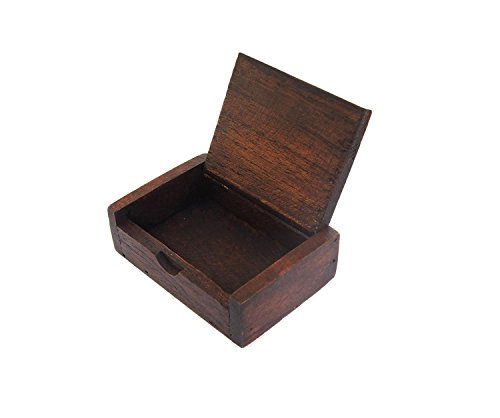 Vintage Small Teak Wood Box with Elephants 100% Quality Handmade, Size 2.2" x 3.2" x 1"