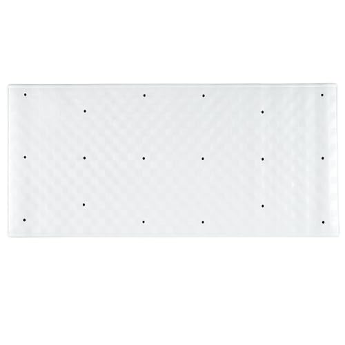 AQUALONA® Luxury Bath Mat, Anti-Mould Non-Slip Bathtub Mat – Textured Surface, Suction Cups – Roman, White 74 x 34cm