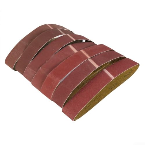 7 correas abrasivas de lijado de 50 x 686 mm para molienda de madera de metal con granos multiusos 120 a 1000 para uso en industrias textiles, de construcción y maquinaria (mezcla)