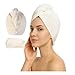 Haemi Beauty 2 Pack Gift Ready Premium Microfiber Hair Towel Wrap Set for Women – Includes 2 Free Soft Face Towels – Fast Drying, Anti-Frizz, Waffle Hair Wraps – Spa Essentials
