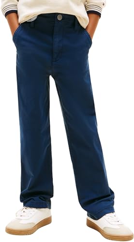 Tommy Hilfiger Herringbone Relaxed Worker Pant Kb0kb10048 Otros Pantalones, Blue (Dark Night Navy), 14 años para Niños