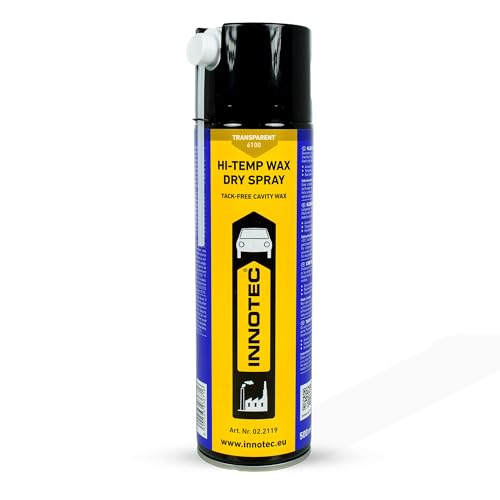 Innotec Hi-Temp Wax Spray per sottoscocca e cavità, spray antigrasso trasparente – Conservazione Next Level per automotive e industriali, nessun attaccamento di sporco e polvere – Bomboletta spray da