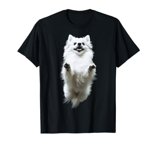 Pomeranian Dog Motif Pet Illustration Pomerânia t-shirt, Preto, S