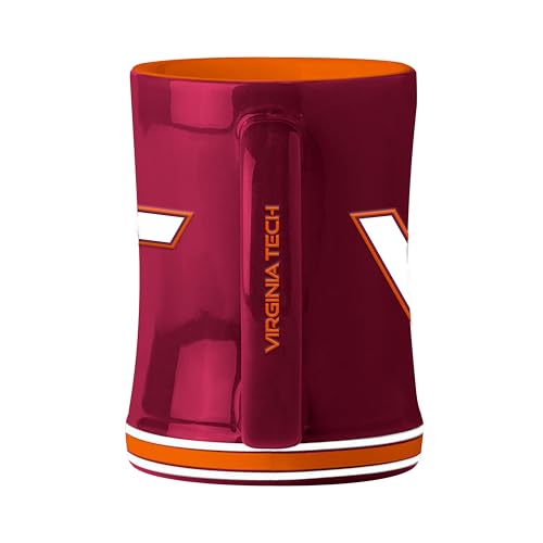 Image of Logo Brands NCAA Virginia Tech Hokies 14 oz Relief Coffee Mug - Officially Licensed Mug, Sculpted 3D Logo and Team Colors - Comfortable Handle and Glossy Finish for College Sports Fans