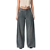 Design : jean boyfriend à jambes larges, taille basse, plusieurs poches, longueur cheville, soulève vos fesses et allonge vos jambes, modifie la forme de vos jambes, vous apporte beaucoup de beauté et de mode