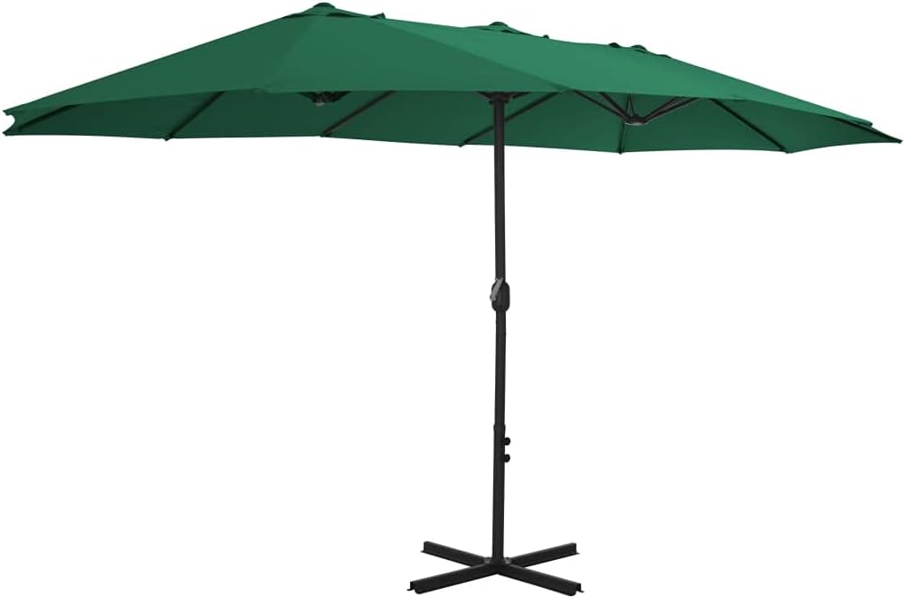 vidaXL Garden Parasol with Double Top and Cross Base Patio Sunshade Outdoor