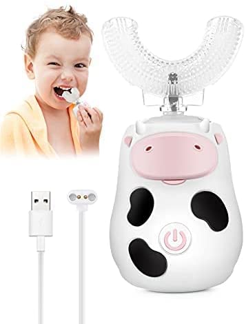 Cepillo de dientes eléctrico para niños, ultrasónico automático, limpieza de 360°, diseño en U, impermeable IPX7 Cover