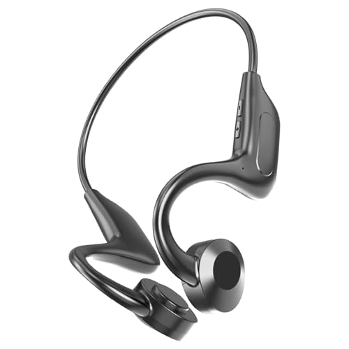 LALAFINA Auriculares and Inalámbricos 5.1 de Conducción Ósea Batería de Larga Duración y Diseño Cómodo de Aleación de Titanio para Correr para Deporte