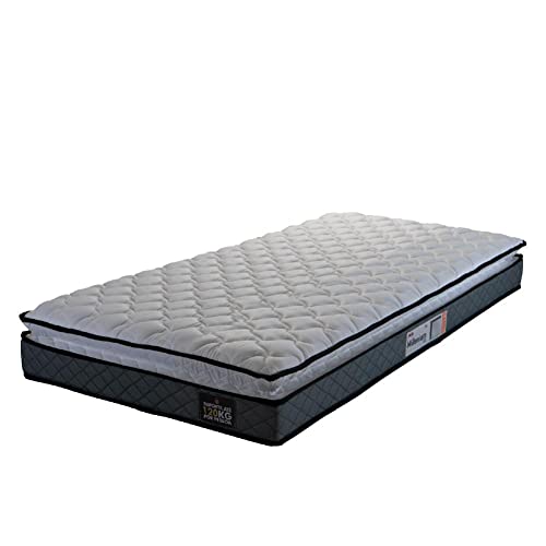 Colchão Solteiro Espuma D33 Pillow Top Millenium 88x188x19cm Cinza/branco Hellen - Suporta até 120kg por Pessoa