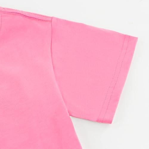 Image of Toddler Kids Short Sleeve Crew Neck T-Shirt Pullover, Loose Fit Casual Basic Tees for Boys Girls 2-8 Years