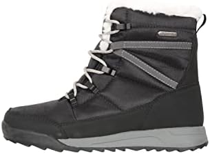 Mountain Warehouse Leisure Womens Snowboots - Snowproof, Faux Fur, Sherpa Lining, High Traction Outsole, Warm - Ideal for Winter Walking, Hiking Jet Black Womens Shoe Size 6 UK