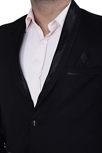 Image of hangup Men's Synthetic Notch Lapel LM Suit Blue Tuxedo 38