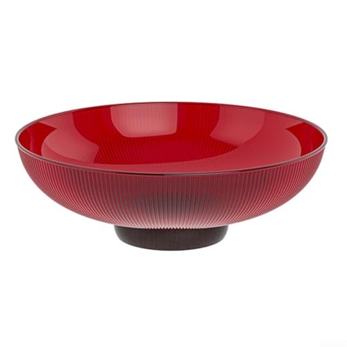 Yuanpgky Frutero de cristal elegante para mostrar frutas frescas, servir ensaladas o aperitivos, mejorar encimeras de cocina, mesas de comedor, mesas de café (rojo)
