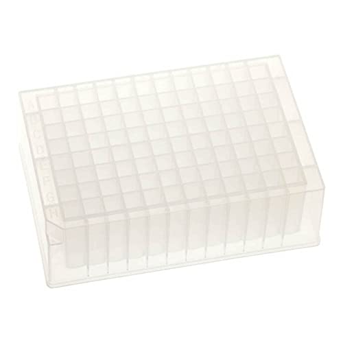 CELLTREAT 229574 96 Deep Well Storage Plate, 2.0 mL, Square Well, V-Bottom, Non-Sterile, 12.77 cm L, 4.4 cm H, 8.54 cm W, Polypropylene (Pack of 25)