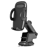 Car Phone Mount for Cellphone, Universal Dashboard Windshield Suction Cup and Extendable Arm Phone Holder for iPhone, Samsung, Google, Huawei, Nokia, Other Smartphones, Black, MB000495 (Electronics)