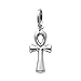 Kleine Schätze - 14 Karat Weissgold ägyptischen Ankh Kreuz Kleiner Anhänger Halskette (Kommt mit Eine 45 cm Kette)