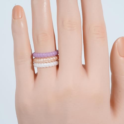 10/6 Pack Silicone Wedding Ring for Women, Thin and Braided Rubber Band, Fashion, Colorful, Comfortable fit, Skin Safe4