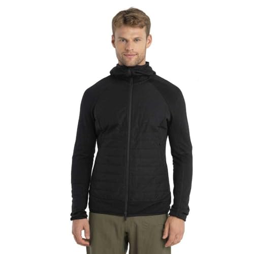icebreaker Men's Quantum Hybrid Long Sleeve Full-Zip Hooded Jacket