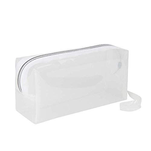 TrifyCore Large transparent pencil case zipper cosmetics jelly pen bag school stationery student pencil bag (transparent white)