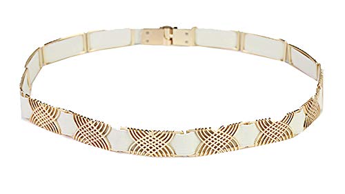 Womens Metal Skinny Elastic Chain Belt Dress Accessory Decorated Skinny Waist Fashion BeltWaistband