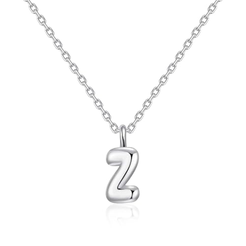 Collar de plata de ley con letra Z para niños Philip Jones con inicial colgante personalizada