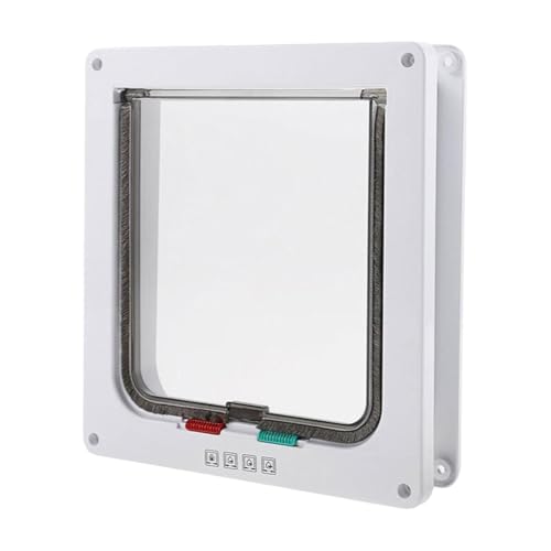 Fenteer 猫用フラップドア ペットドア 子猫 子犬用 透明フラップ 4ウェイロック ペット品 室内 屋外 壁, XL