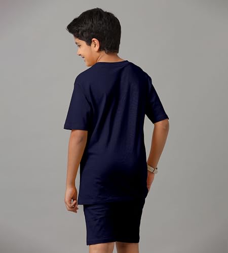 Image of KYDA KIDS Boys 100% Cotton Oversized T-Shirt Shorts Clothing Set | Kids Co-Ord Set | Half Sleeve T-Shirt with Matching Shorts | Soft Breathable Fabric | Comfortable Stylish Casual Wear