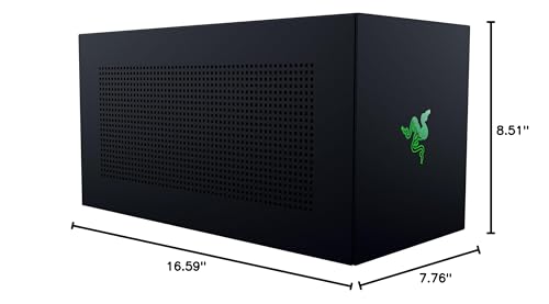 Razer Core X V2 External Graphics Enclosure (eGPU): Compatible with Windows 11 Thunderbolt 4/5 and USB 4 Laptops & Devices - 4 Slot Wide NVIDIA/AMD Graphics Cards PCIe 4.0 Support - 140W PD via USB C