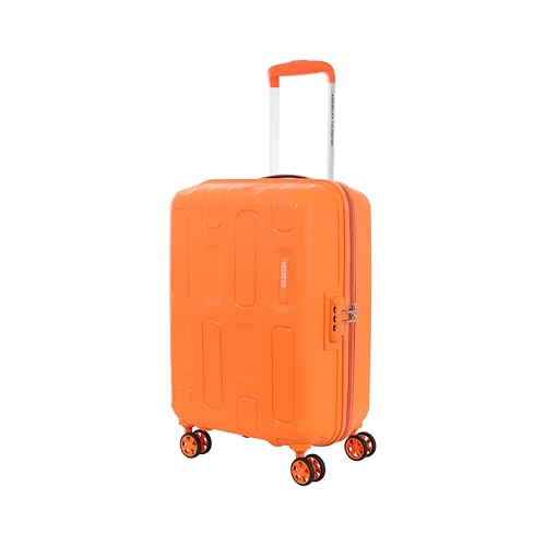Image of American Tourister Ivy 2.0 | Small Size Cabin Trolley Bag (55 cm) | 360 8 Wheel Travel Luggage | Hard Case Polypropylene (PP) Suitcase | Combination Lock | Tan Orange