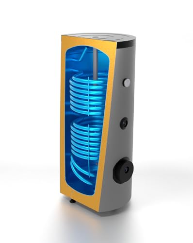 SUNEX® Warmwasserspeicher 200L mit 2 Wärmetauschern, emailliert, bis 110°C, Magnesiumanode,...