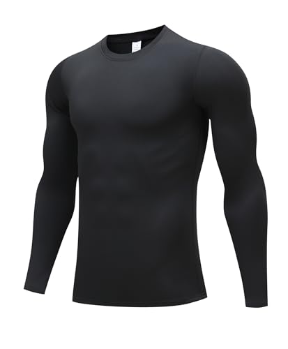 JZCreater Thermal Shirts for Men,Fleece Lined Long Sleeve Base Layer,Moisture Wicking Winter Shirt for Skiing, Hiking,Hunting