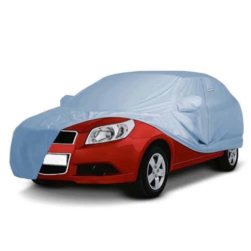 Image of iCarCover Premium Car Cover for 2004-2022 Chevy Aveo Sedan Heavy Duty Waterproof All-Weather Automobiles Custom Fit Indoor Outdoor UV Snow Protection Covers with Straps and Bag