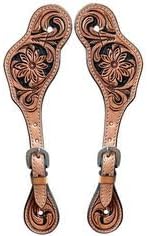 Leather Western Horse Spur Straps Handmade Genuine Tooled for Horse Riders Set of 2 Single Boots Equipment for Men-Women Craft Hardware Buckle TACK Basket Sport Equestrian Spurs for Riding, MO-SP-86