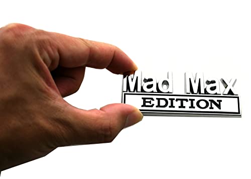 Image of Pair Metal Mad Max Edition Decal Emblems 3D Letters Badge Truck Adhesive Conservative Stickers, Funny Decals Adhesive Letters Fit for Vehicle, Truck, SUV, Door Decoration (Chrome)