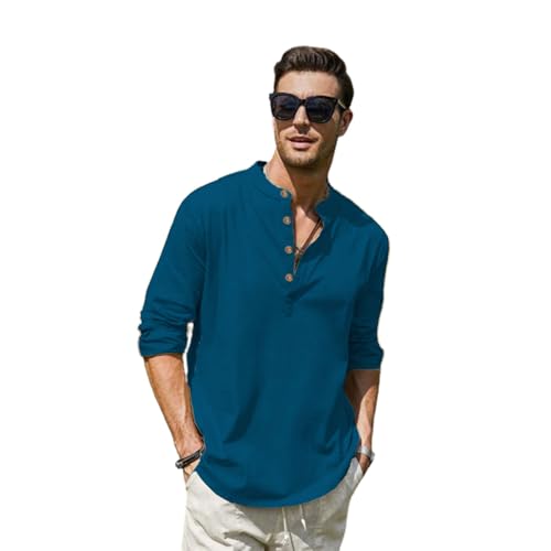 Image of Vida Loca Men Full Sleeve Solid Cotton Blend Straight Slim Fit Kurta Shirt for Men's.