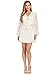GUESS Women's Long Sleeve Seiah Tie Front Top, Dove White