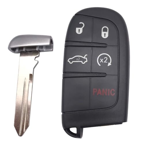 Replacement Key Fob Cover Case fit for 2016 2017 2018 2019 2020 Dodge Charger Challenger Jeep Grand Cherokee Compass Cherokee Renegade Grand Comander Keyless Entry Remote Key Fob Shell (Black) by Teenpull - Image 4
