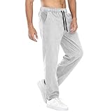 Men's Corduroy Pants Elastic Waist Drawstring Fashion Baggy Fit Casual Long Trousers Comfy Sweatpants Grey