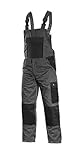 latzhose damen kurz  CANIS CXS Phoenix Cronos Arbeitslatzhose Professionelle Latzhose Herren Schutz für Monteur Gärtner Damen Hose für Mechaniker mit Klettverschlusstaschen Cargotaschen; grau mit schwarz (66)