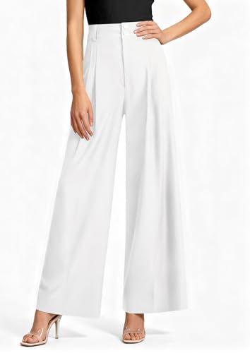 Image of PRETTYGARDEN Women's High Waisted Wide Leg Dress Pants