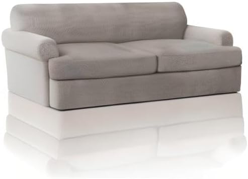 Miniatura 9 de PrinceDeco Funda de sofá con cojín en forma de T, 3 piezas, para sofá con cojín en T, fundas de sofá suaves para sofá, fundas de muebles con 2