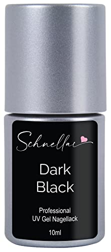 SN Schnellac UV Nagellack schwarz deckend Dark Black Vegan Gel Nail Polish Shellac Hema frei free Farbgel 10 ml